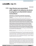 Cover page: Host factors are associated with vaginal microbiome structure in pregnancy in the ECHO Cohort Consortium.