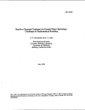 Cover page: Reactive Chemical Transport in Ground-Water Hydrology: Challenges to Mathematical Modeling