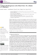 Cover page: Collagen Fibrillogenesis in the Mitral Valve: It’s a Matter of Compliance