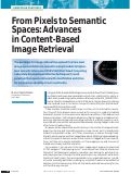 Cover page: From pixels to semantic spaces: Advances in content-based image retrieval