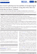 Cover page: Decreased Cephalosporin Susceptibility of Oropharyngeal Neisseria Species in Antibiotic-using Men Who Have Sex With Men in Hanoi, Vietnam.