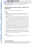 Cover page: 2019 European League Against Rheumatism/American College of Rheumatology Classification Criteria for Systemic Lupus Erythematosus