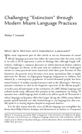 Cover page: Challenging "Extinction" through Modern Miami Language Practices
