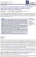 Cover page of Do conditional marketing authorisations actually accelerate patient access? Time-to-access of conditional vs. standard marketing authorisations in Italy, Spain, and Germany