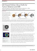 Cover page: GD Doped Hollow Silica Shells for Tumor Ablation and MRI