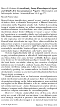 Cover page: Moses E. Ochonu, <em>Colonialism by Proxy: Hausa Imperial Agents and Middle Belt Consciousness in Nigeria</em>,  (Bloomington and Indianapolis: Indiana University Press), 2014. pp. 273.