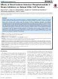 Cover page: Effects of Novel Isoform-Selective Phosphoinositide 3-Kinase Inhibitors on Natural Killer Cell Function