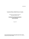 Cover page: Computational biology and high performance computing