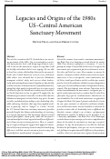 Cover page: Legacies and Origins of the 1980s US-Central American Sanctuary Movement