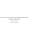 Cover page: Sleep, Stress, and Academic Achievement in Female Undergraduates During the COVID-19 Pandemic: Does Ethnicity Matter?