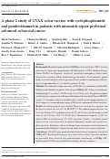 Cover page: A phase 2 study of GVAX colon vaccine with cyclophosphamide and pembrolizumab in patients with mismatch repair proficient advanced colorectal cancer.