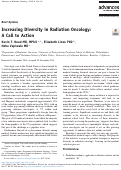 Cover page: Increasing Diversity in Radiation Oncology: A Call to Action