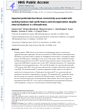 Cover page: Impaired prefrontal functional connectivity associated with working memory task performance and disorganization despite intact activations in schizophrenia