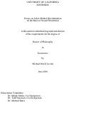 Cover page: Essays on Labor Market Discrimination on the Basis of Sexual Orientation