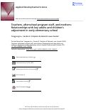 Cover page: Teachers, afterschool program staff, and mothers: Relationships with key adults and children’s adjustment in early elementary school