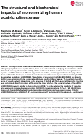 Cover page: The structural and biochemical impacts of monomerizing human acetylcholinesterase.