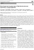 Cover page: Novel insight into the genetic basis of high-altitude pulmonary hypertension in Kyrgyz highlanders