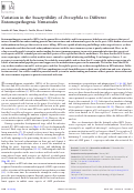 Cover page: Variation in the Susceptibility of Drosophila to Different Entomopathogenic Nematodes