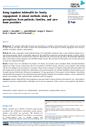 Cover page: Using inpatient telehealth for family engagement: A mixed methods study of perceptions from patients, families, and care team providers