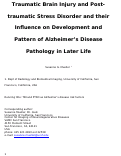 Cover page: Traumatic Brain Injury and Post-Traumatic Stress Disorder and Their Influence on Development and Pattern of Alzheimer's Disease Pathology in Later Life.