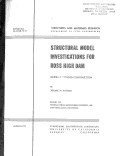 Cover page: Structural Model Investigations for Ross High Dam - Model 3, Staged Construction