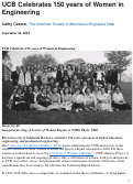 Cover page of UCB Celebrates 150 years of Women in Engineering