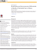 Cover page: Rural/Urban and Socioeconomic Differentials in Quality of Antenatal Care in Ghana