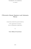 Cover page: P-Recursive Integer Sequences and Automata Theory
