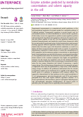 Cover page: Enzyme activities predicted by metabolite concentrations and solvent capacity in the cell