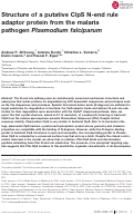 Cover page: Structure of a putative ClpS N‐end rule adaptor protein from the malaria pathogen Plasmodium falciparum