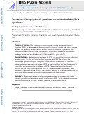 Cover page: Treatment of the psychiatric problems associated with fragile X syndrome