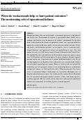 Cover page: When do workarounds help or hurt patient outcomes? The moderating role of operational failures