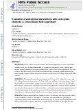 Cover page: Evaluation of Antistigma Interventions With Sixth-Grade Students: A School-Based Field Experiment