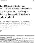 Cover page: Age-Related Oxidative Redox and Metabolic Changes Precede Intraneuronal Amyloid-β Accumulation and Plaque Deposition in a Transgenic Alzheimer’s Disease Mouse Model