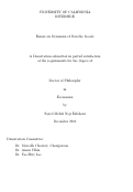 Cover page: Essays on Dynamics of Durable Goods