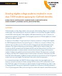Cover page of Emailing eligible college students resulted in more than 7,000 students applying for CalFresh benefits