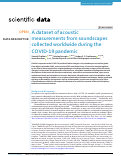 Cover page: A dataset of acoustic measurements from soundscapes collected worldwide during the COVID-19 pandemic.