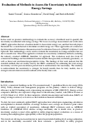 Cover page: Evaluation of methods to assess the uncertainty in estimated energy savings