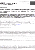 Cover page: Role of Perceived Physical and Mental Fatigability Severity on Prospective, Recurrent, and Injurious Fall Risk in Older&nbsp;Men.