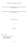 Cover page: How the Formal and Informal Social Networks of Special Education Teachers Shape Their Practice