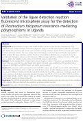 Cover page: Validation of the ligase detection reaction fluorescent microsphere assay for the detection of Plasmodium falciparum resistance mediating polymorphisms in Uganda.