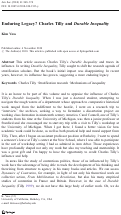Cover page: Enduring Legacy? Charles Tilly and Durable Inequality