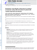 Cover page: Partnering to cope with pain: A pilot study of a caregiver-assisted pain coping skills intervention for patients with cognitive impairment and dementia