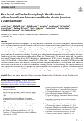 Cover page: What Sexual and Gender Minority People Want Researchers to Know About Sexual Orientation and Gender Identity Questions: A Qualitative Study