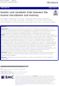 Cover page: Genetic and metabolic links between the murine microbiome and memory