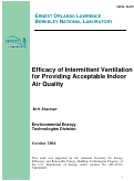 Cover page: Efficacy of intermittent ventilation for providing acceptable indoor 
air quality
