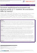 Cover page: Perceived neighborhood environment and physical activity in 11 countries: Do associations differ by country?