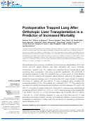 Cover page: Postoperative Trapped Lung After Orthotopic Liver Transplantation is a Predictor of Increased Mortality.