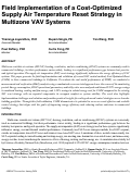 Cover page of Field Implementation of a Cost-Optimized Supply Air Temperature Reset Strategy in Multizone VAV Systems