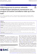 Cover page: Inferring person-to-person networks of Plasmodium falciparum transmission: are analyses of routine surveillance data up to the task?